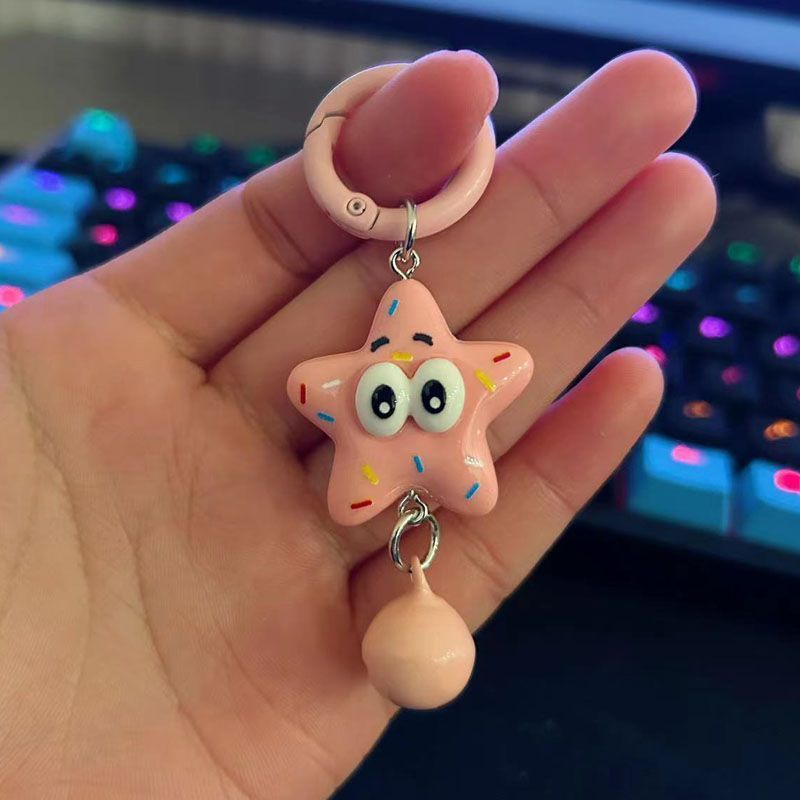 New SpongeBob SquarePants Patrick Star Keychain Cute Cartoon Pendant Girl School Bag Accessories Gift Best Friend