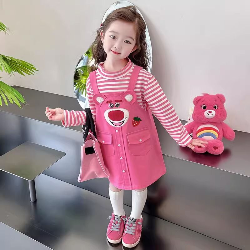 Baby girl dress, spring and autumn style, fashionable and cute children's suspender skirt, 2-3-4, 5-5, three-year-old girl princess dress