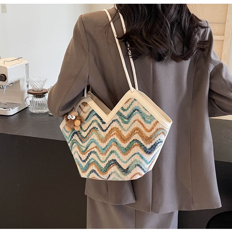 Borsa a tracolla singola da ascella, con tracolla a secchiello, stile vintage, ricamata, per donna, 2024, nuova tendenza casual di fascia alta_voghion.com
