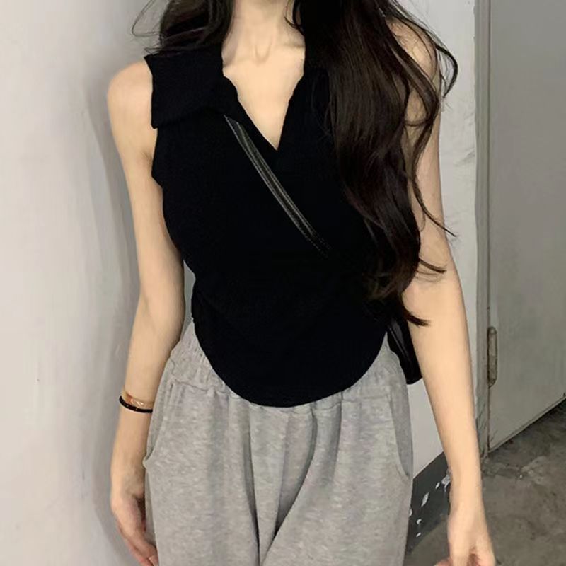 純欲v領白色吊帶背心女2024夏季新款內搭修身高級感外穿短款上衣