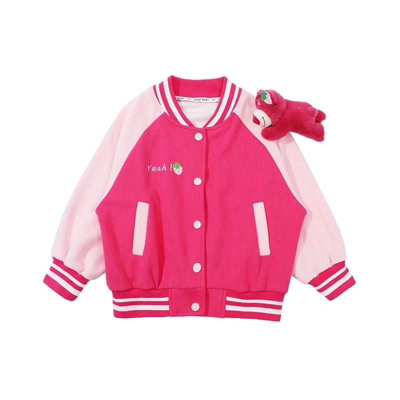Children's coats spring and autumn girls' baseball uniforms 2024 new fashionable and stylish girls' babies and children's Internet celebrity spring clothes