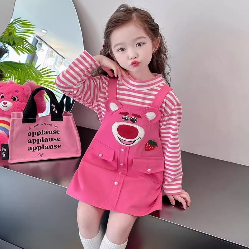 Baby girl dress, spring and autumn style, fashionable and cute children's suspender skirt, 2-3-4, 5-5, three-year-old girl princess dress