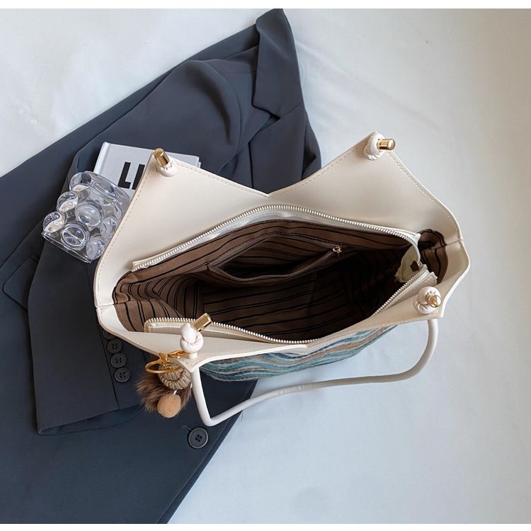Borsa a tracolla singola da ascella, con tracolla a secchiello, stile vintage, ricamata, per donna, 2024, nuova tendenza casual di fascia alta_voghion.com