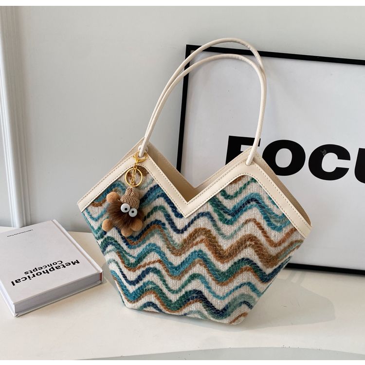 Borsa a tracolla singola da ascella, con tracolla a secchiello, stile vintage, ricamata, per donna, 2024, nuova tendenza casual di fascia alta_voghion.com