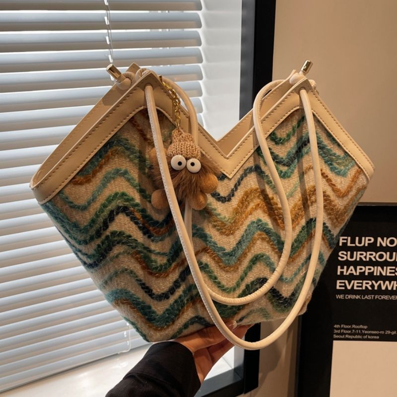Borsa a tracolla singola da ascella, con tracolla a secchiello, stile vintage, ricamata, per donna, 2024, nuova tendenza casual di fascia alta_voghion.com