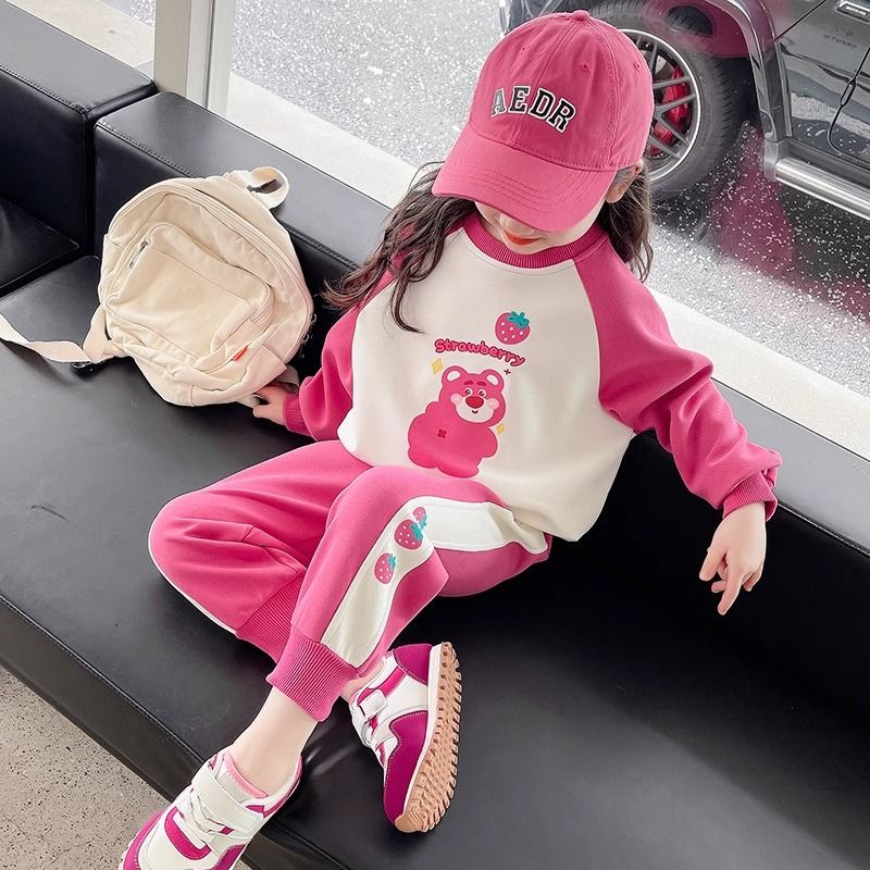 Girls Suits Spring and Autumn 2024 New Trendy Girls Baby Spring Fashionable Kids Internet Celebrity Children's Clothes Spring Clothes