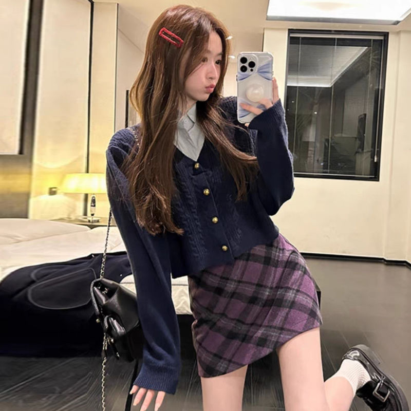 Xiaoxiang style patterned A-line skirt, tight hot girl style, pure lustful style, sexy, light, luxurious, exquisite, slimming, hip-covering skirt