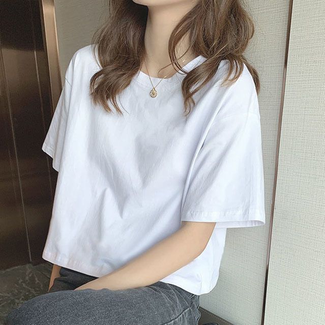 白色純棉t恤女2024早春新款夏季短袖設計感小眾短款甜辣上衣ins潮