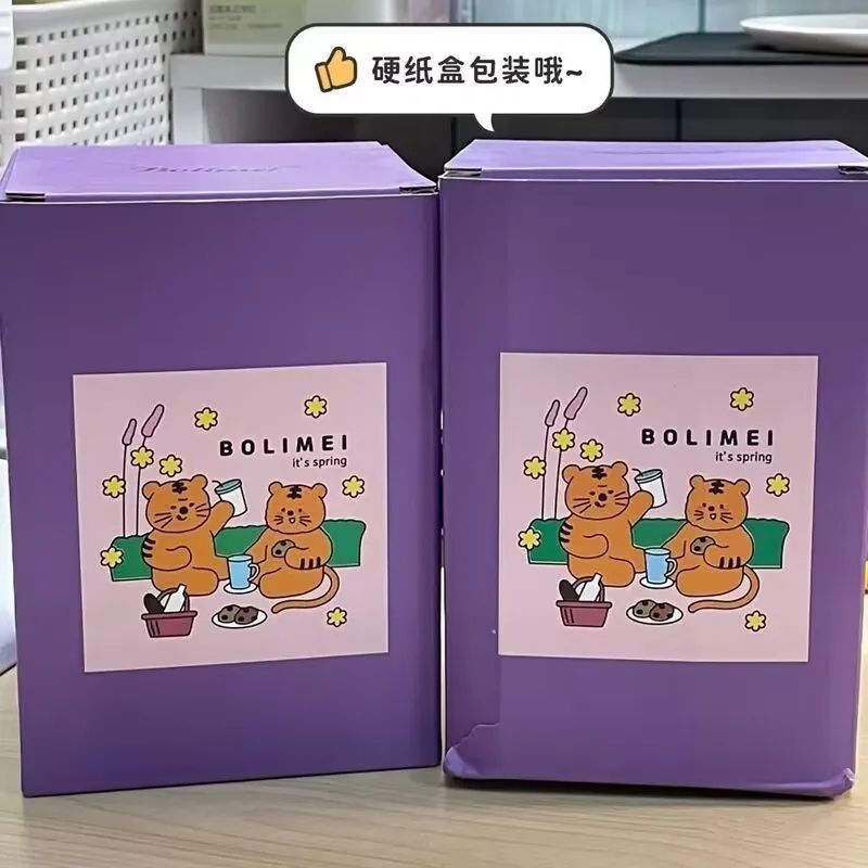 韩国ins可爱小众设计咖啡杯卡通插画印花小熊小兔玻璃牛奶饮水杯
