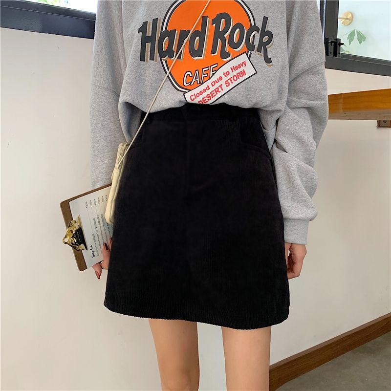 Korean version of solid color casual tight-fitting temperament and western-style covering span and belly-fitting pure lust style hot girl style hip-covering skirt straight skirt