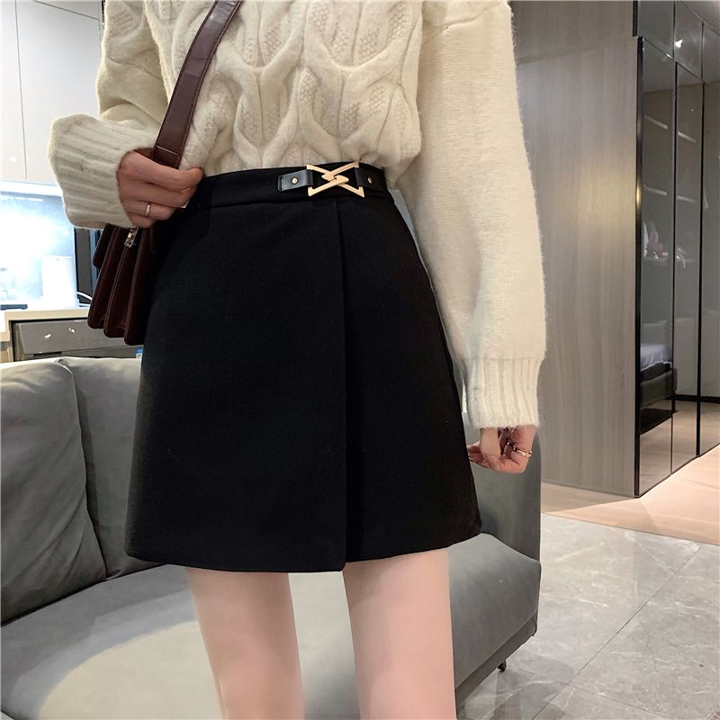 Solid color irregular tight-fitting high-waist elastic waist pure lust style age-reducing design slimming cover-up one-line skirt straight skirt