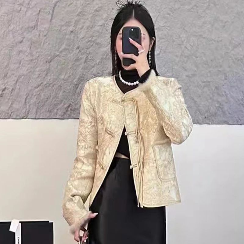 New Chinese style retro buckle jacket spring style design niche light luxury temperament casual and versatile small style