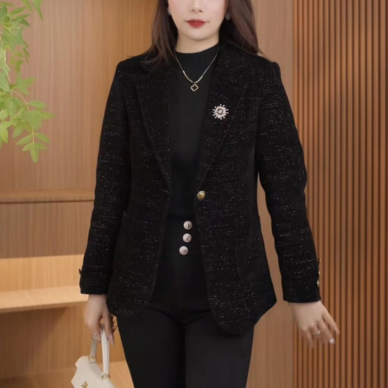 High-end suit for women 2024 early autumn new fashion slim and slim short casual style jacket trend