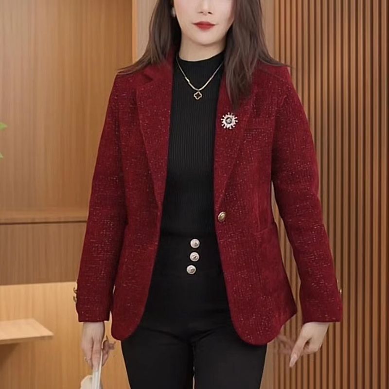 High-end suit for women 2024 early autumn new fashion slim and slim short casual style jacket trend