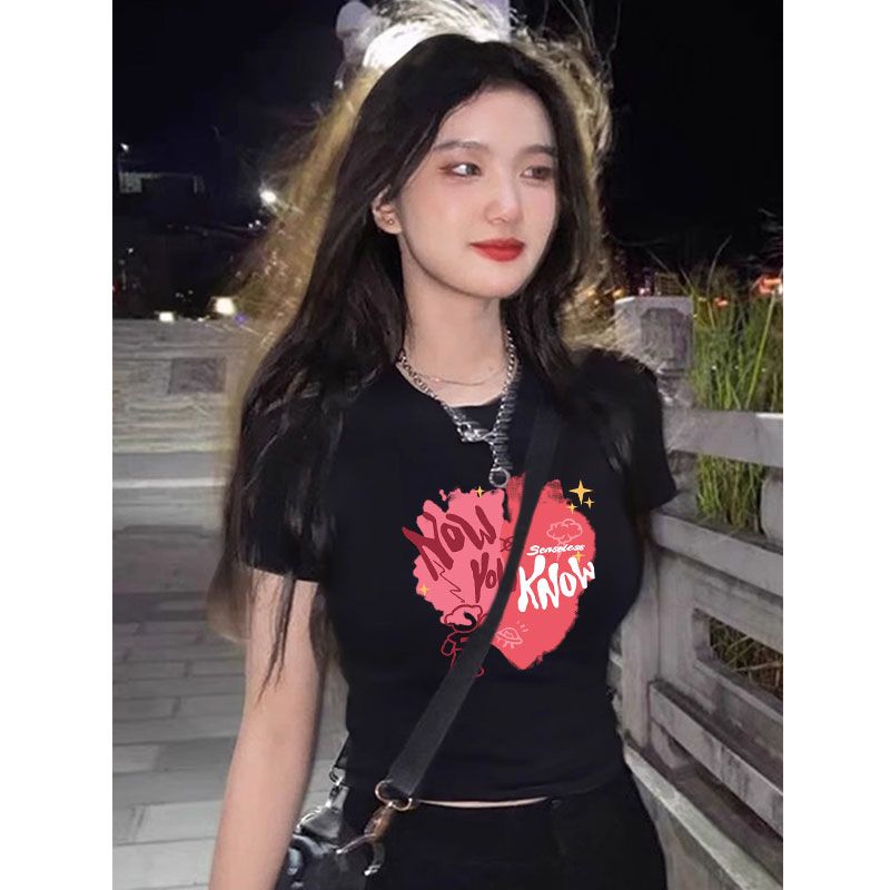 正肩短袖t恤女夏季新款法式奶系溫柔甜美設計感小眾百搭短款上衣