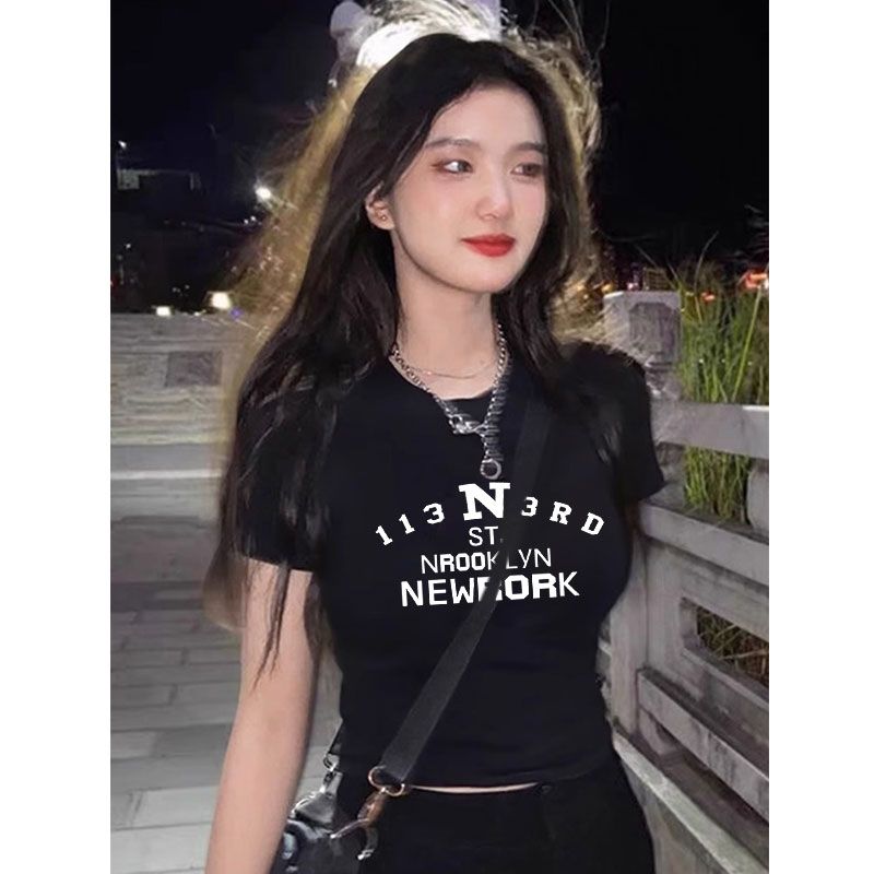 正肩短袖t恤女夏季新款法式奶系溫柔甜美設計感小眾百搭短款上衣