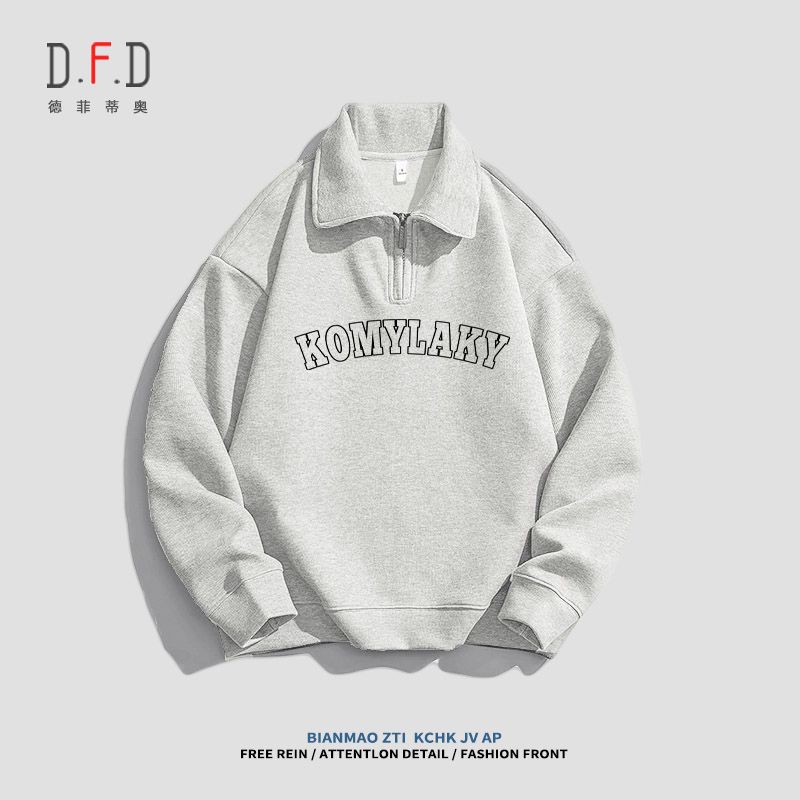 cityboy日系潮牌半拉鏈翻領衛衣女款ins秋冬加絨加厚學生情侶外套
