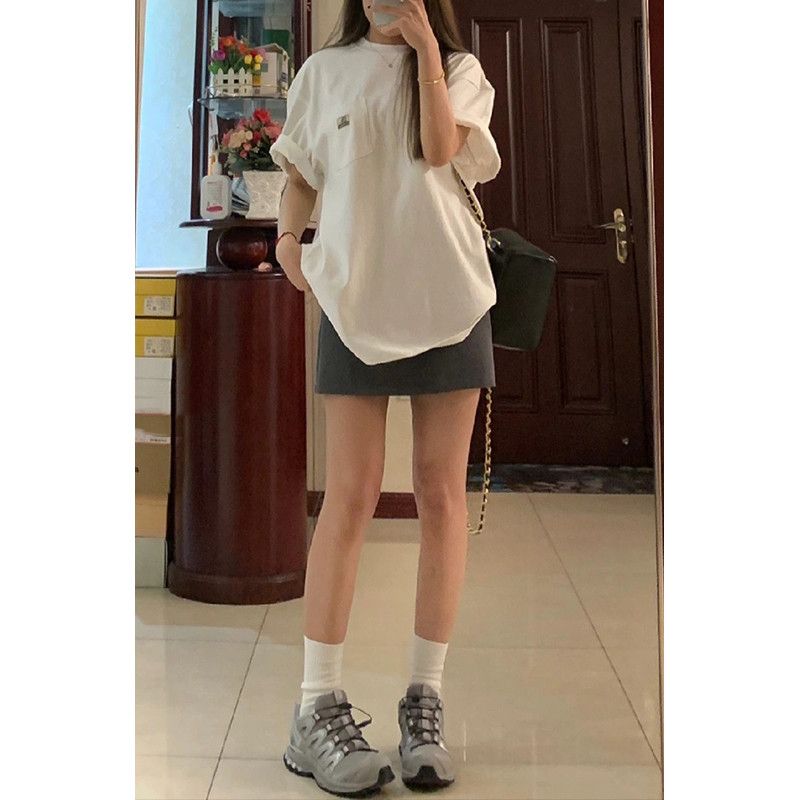 Large size fat mm suit short skirt for women high waist spring and autumn 2024 new slim and small A-line hip skirt