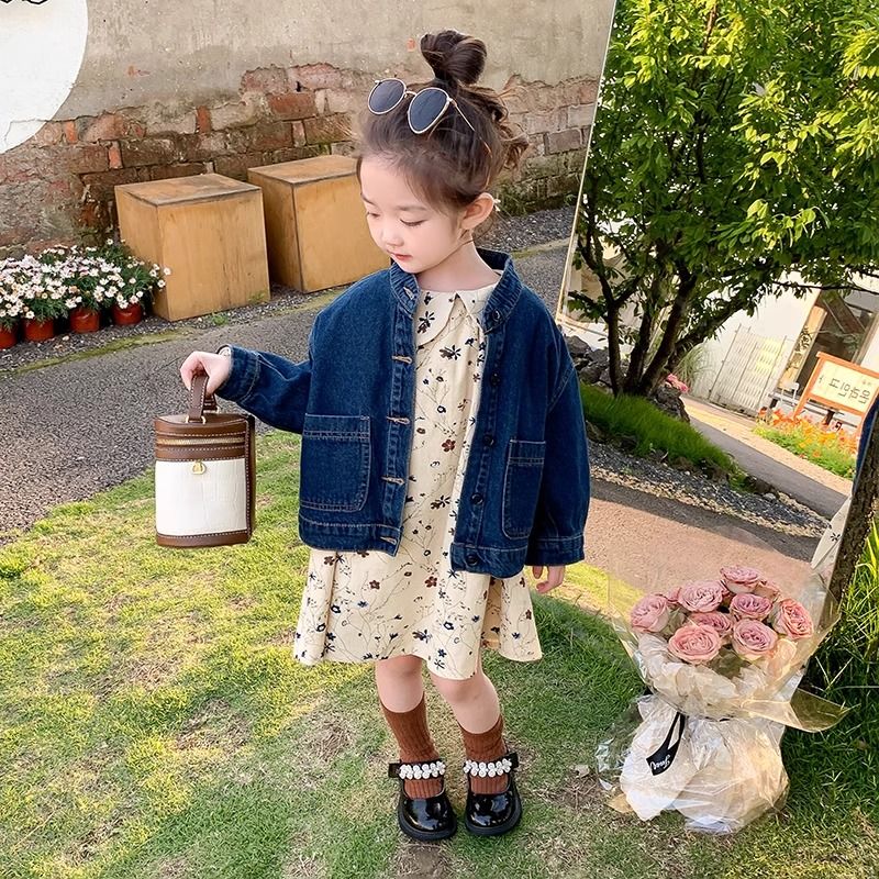 Girls Casual Jackets 2024 Spring Children's Korean Fashion Clothes Baby Girl Denim Tops Loose and Versatile Children's Clothes