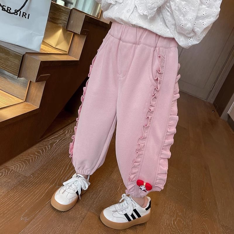 Girls' pants spring and autumn 2024 new style children's style spring sweatpants baby spring outer wear sports casual cotton