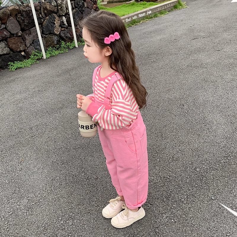 Girls spring overalls suit 2024 new fashionable children's clothing children's pants baby girl spring and autumn clothes