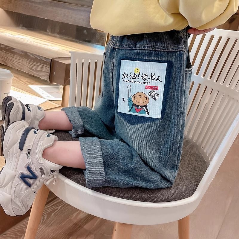 Girls' pants spring and autumn 2024 new style children's style children's loose daddy pants baby girl spring jeans