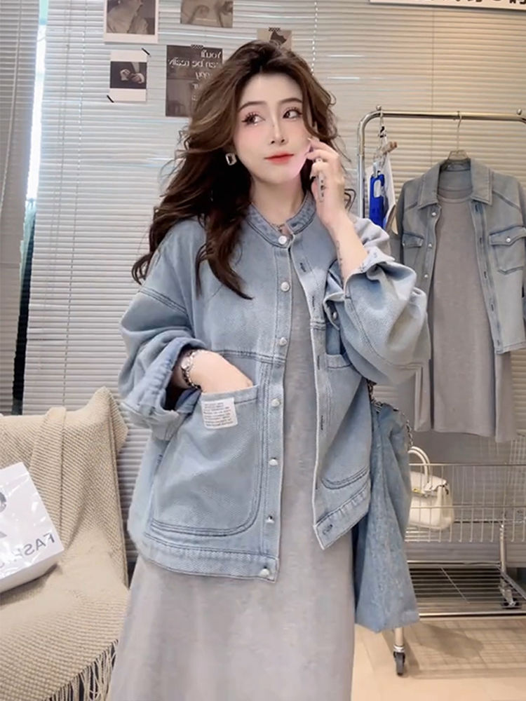 Denim jacket for women 2024 spring and autumn new Korean style loose casual versatile retro tops for small people hot autumn wear