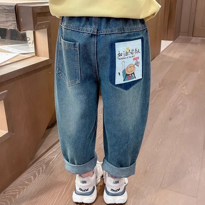 Girls' pants spring and autumn 2024 new style children's style children's loose daddy pants baby girl spring jeans