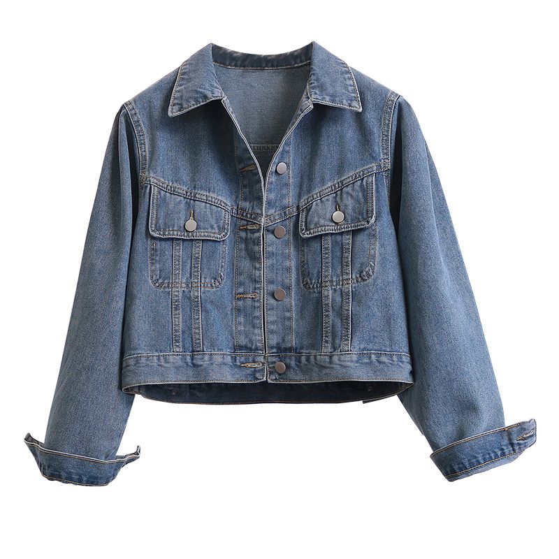 Retro Hong Kong style denim jacket for women spring 2024 new loose design casual versatile short jacket top