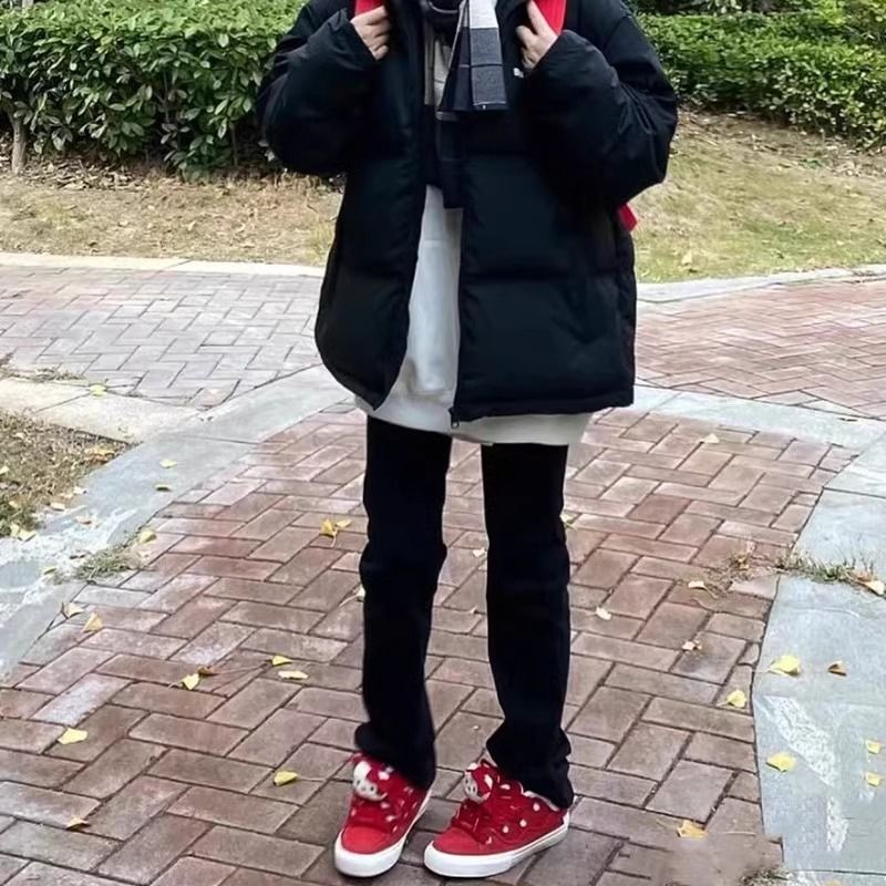 黑色窄版直筒牛仔褲女春秋季2023爆款高腰寬鬆顯瘦小個子拖地褲子