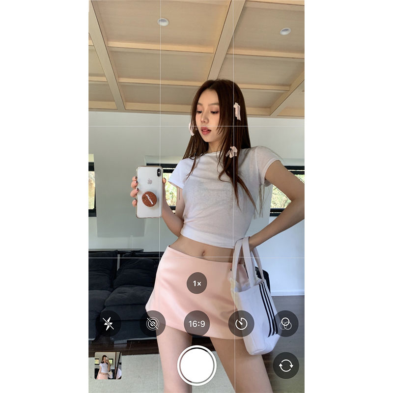純欲風圓領短款短袖t恤女春夏季高腰打底衫露肚顯瘦臍甜辣短上衣