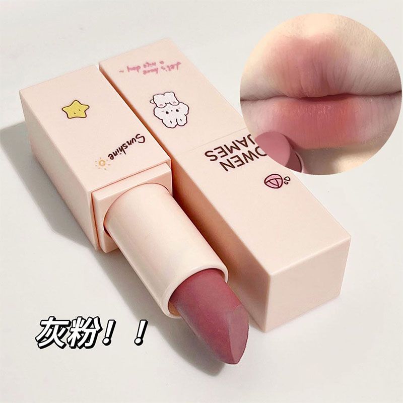 花園情兔~啞光霧面絲絨不掉色不沾杯低飽和柔霧口紅唇釉學生顯白