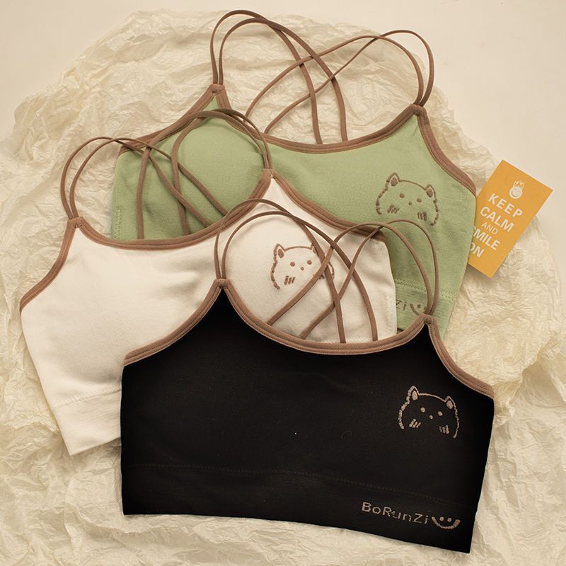 Developmental underwear for girls with small breasts, adjustable, shock-proof, small breast straps, beautiful back, middle and high school removable breast pads
