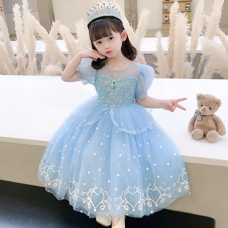 女童春夏連衣裙2024新款小女孩洋氣公主裙兒童裙子周歲女寶寶禮服