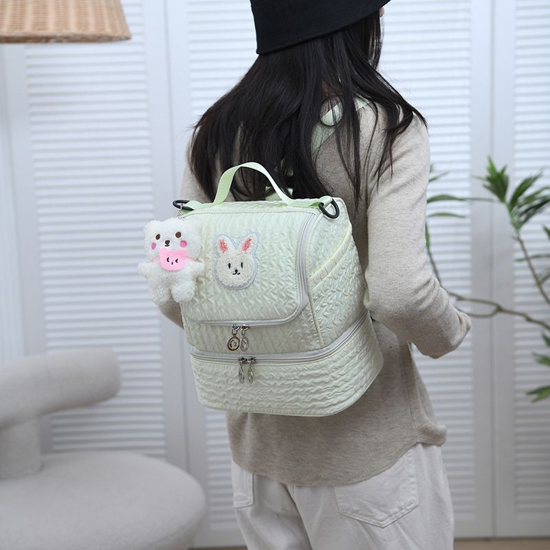 Bolsa de passeio grande e moderna para mamãe e bebê, inspirada em celebridades da internet. Multifuncional e estilosa._voghion.com