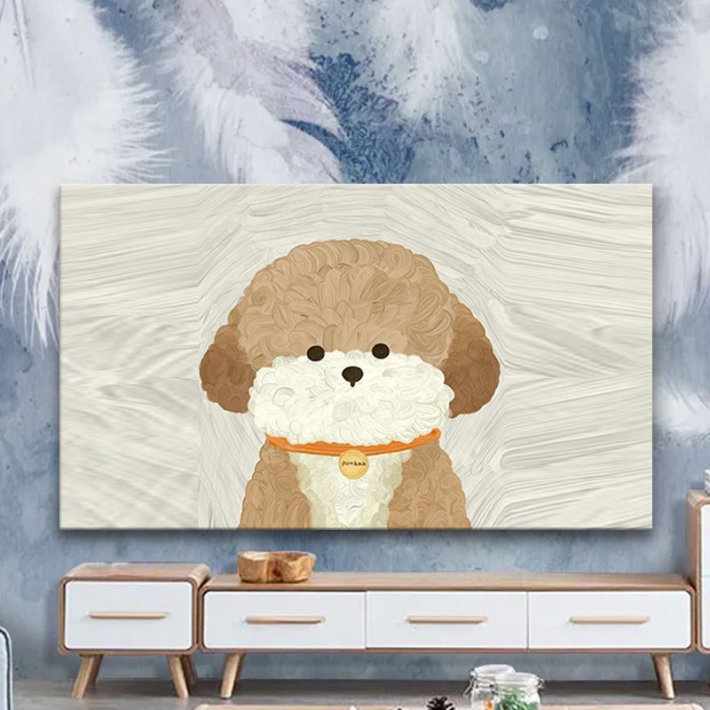 Oil Painting Dog Dust 6575inch Elastic Full Wrap Home LCD TV Cover_voghion.com