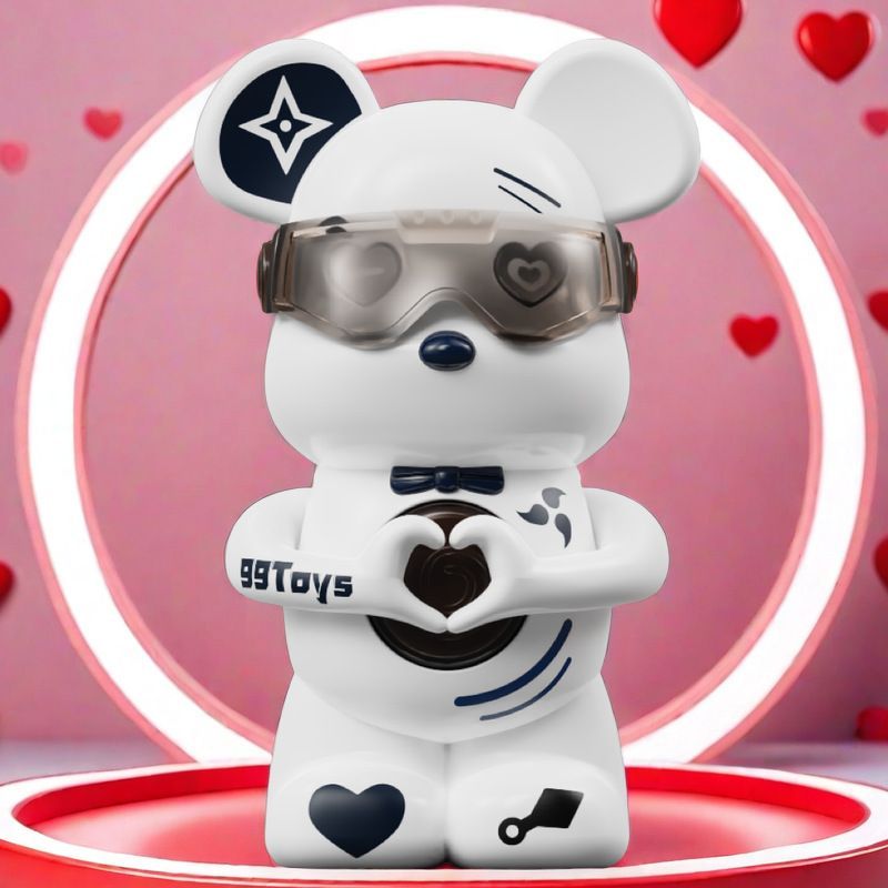 Internet celebrity Bixin Jade Gui Dog violent bear confesses his love to his girlfriend as a gift for Chinese Valentine's Day with a luminous toy that can speak ILOVEYOU