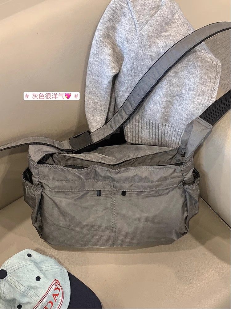 初七自製 大容量通勤包休閒單肩尼龍托特包男女防水運動風斜跨包