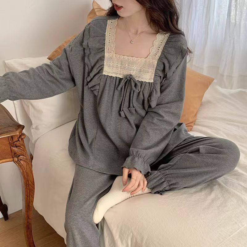 Women's Pajamas 2024 New Spring Home Clothes New Cute Large Size Long Sleeve Wearable Suit Fresh and Comfortable