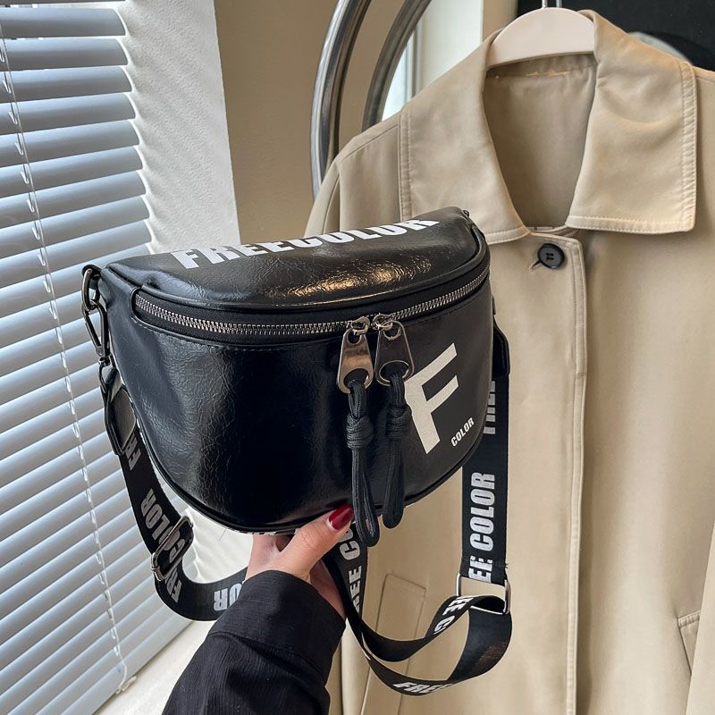 Borsa a tracolla Saddle Chest 2024, nuova, di nicchia, con tracolla larga, super popolare, elegante, a mezza tonda, con lettere, per donna._voghion.com