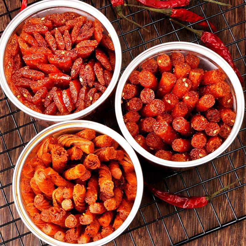 Doyouwei canned and bottled Internet celebrity spicy strips combination snack gift pack spicy snacks spicy sticks beef tendon spicy slices 128g