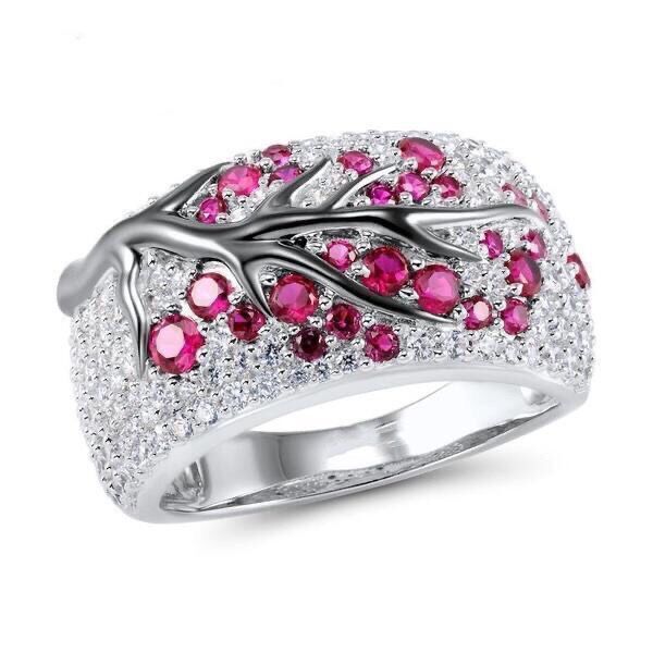 Anello a ramo bicolore con intarsio di diamanti creativo, anello da uomo e da donna, semplice e lussuoso, regalo per banchetto, placcato oro_voghion.com