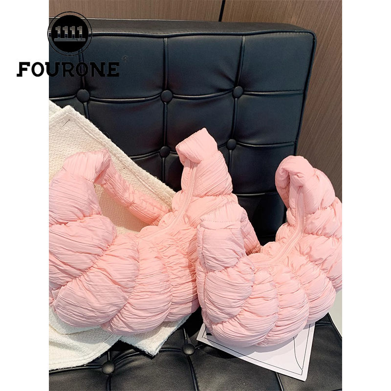 „FOUR ONE“ naujas, didelės talpos, sulankstomas, pusmėnulio formos krepšys per petį, nešiojamas per petį su debesėlių formos koldūnų formos apmušalais._voghion.com
