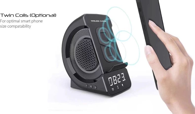 2023. gada jaunais privātais modelis trīs vienā radošais bezvadu uzlādes modinātāja Bluetooth skaļrunis_voghion.com