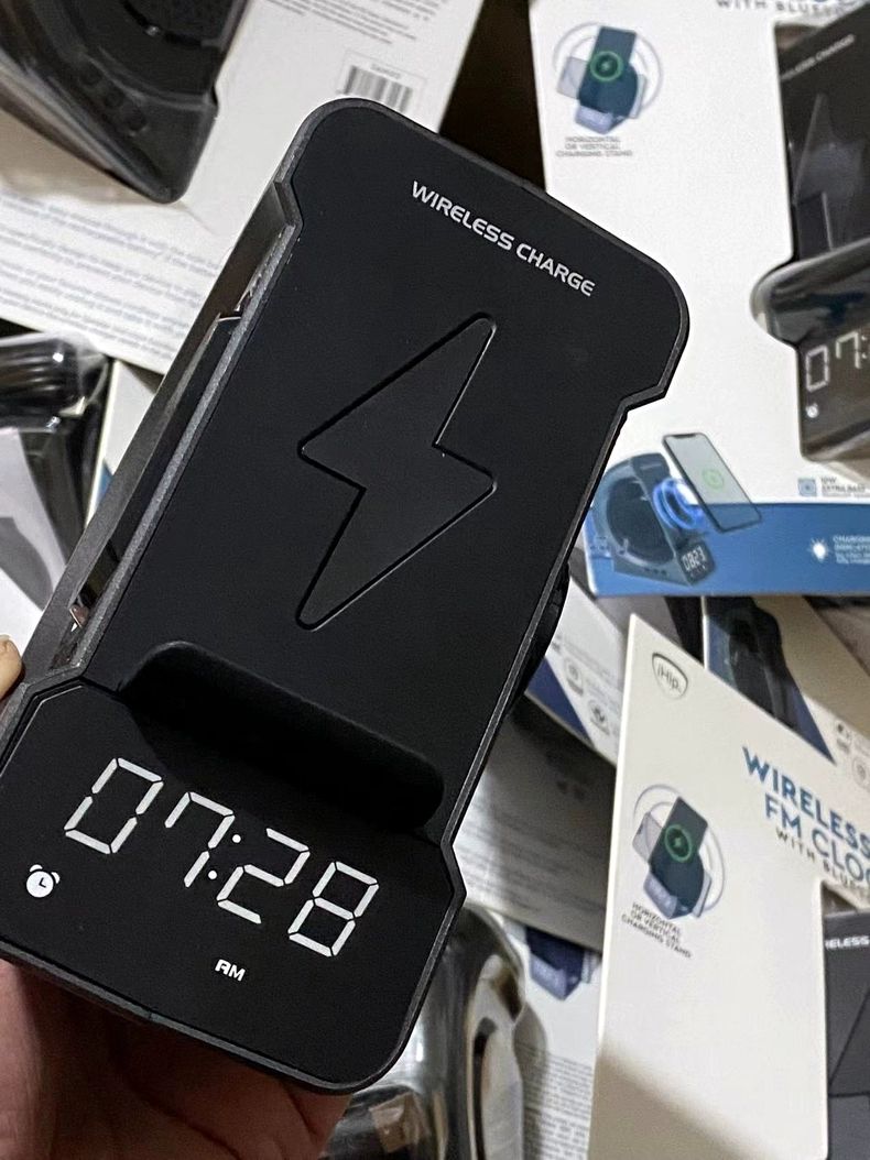 2023. gada jaunais privātais modelis trīs vienā radošais bezvadu uzlādes modinātāja Bluetooth skaļrunis_voghion.com