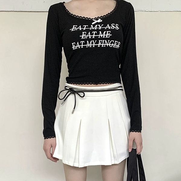 Spring and summer new niche black leather waist long metal round wax rope knot belt decorative chain_voghion.com