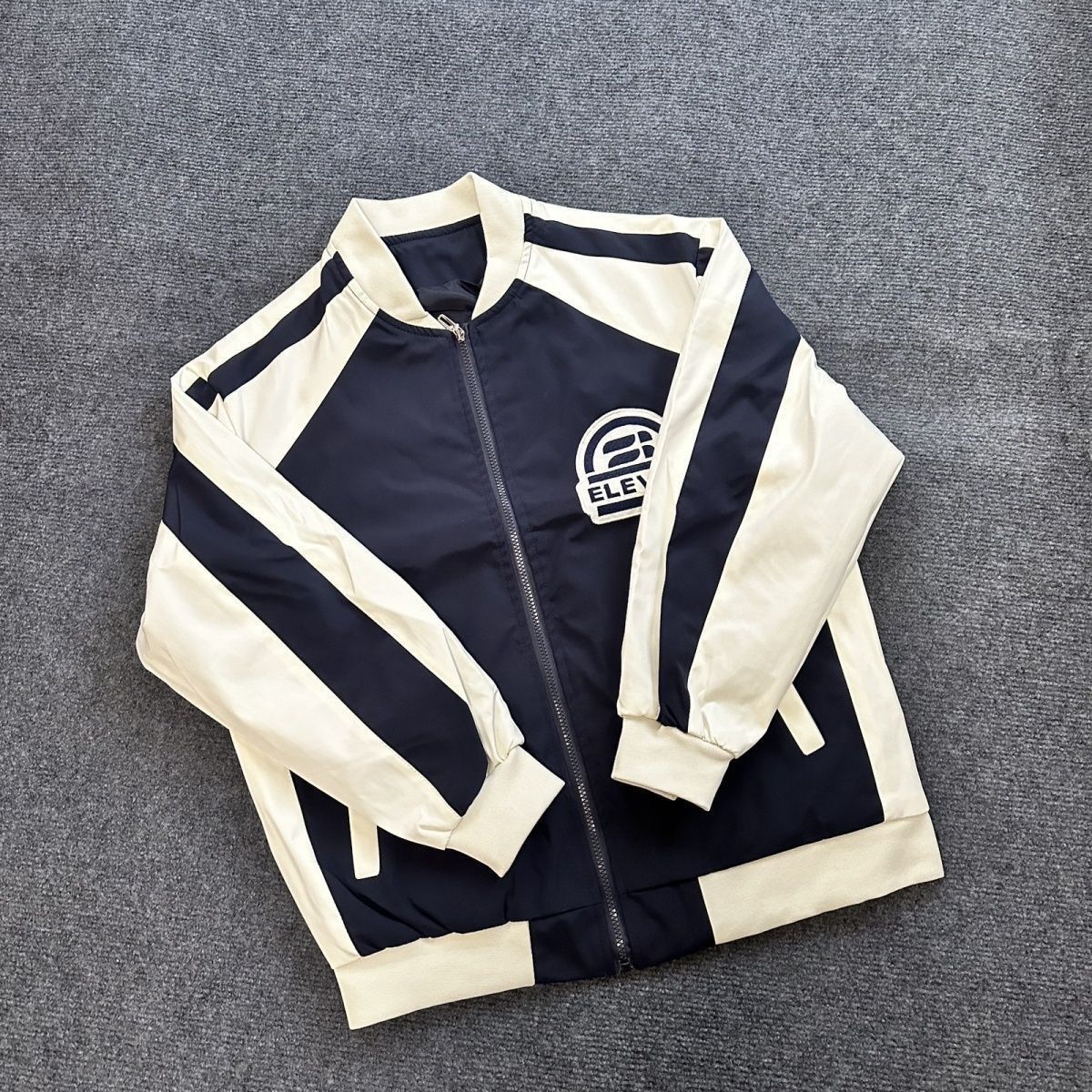 Men's Jacket Trendy American Style Colorblock Embroidered Coat_voghion.com