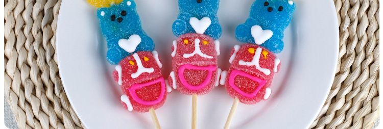 ミックスフルーツ味やストロベリー味などフルーツの形をしたフルーツジュースグミロリポップお子様向けキャンディスナック誕生日プレゼント子供の日のギフト