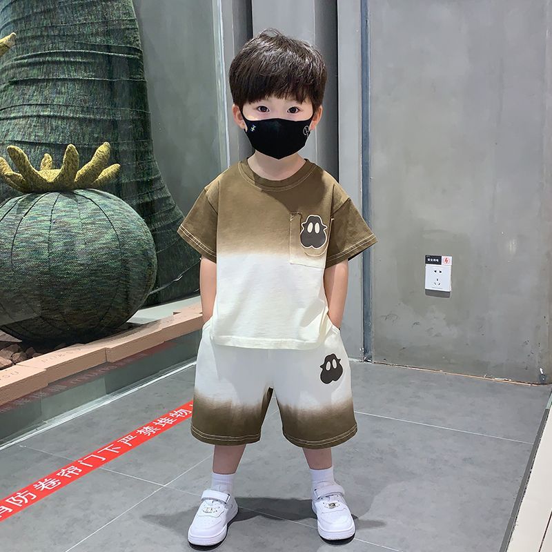 男童夏裝套裝2024新款兒童酷帥氣時髦寶寶短袖衣服男孩夏季童裝潮
