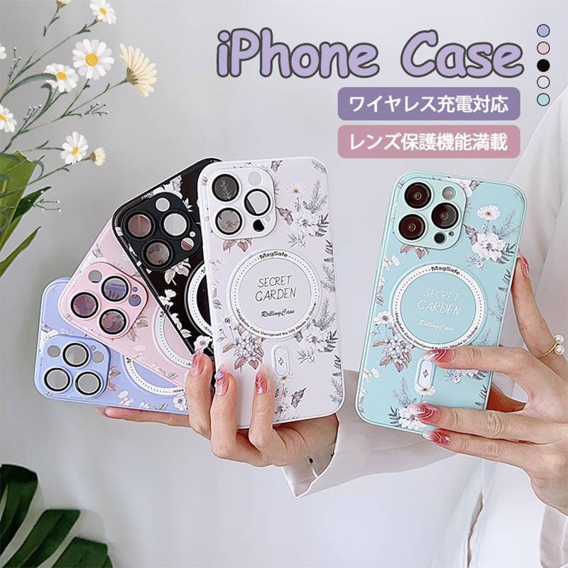素材:TPU+PC 【仕様】 Magsafe対応のケースなのでワイヤレス充電が可能 レンズ保護設計：カメラより高めのデザイン、カメラを擦り傷から保護します。 [耐衝撃]衝撃吸収、四隅をカバーし、本体の